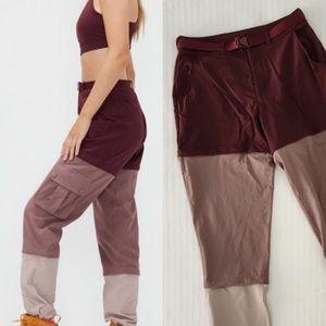 Outdoor Voices RecTrek Zip-Off Pant Size S, Maroon, NWT